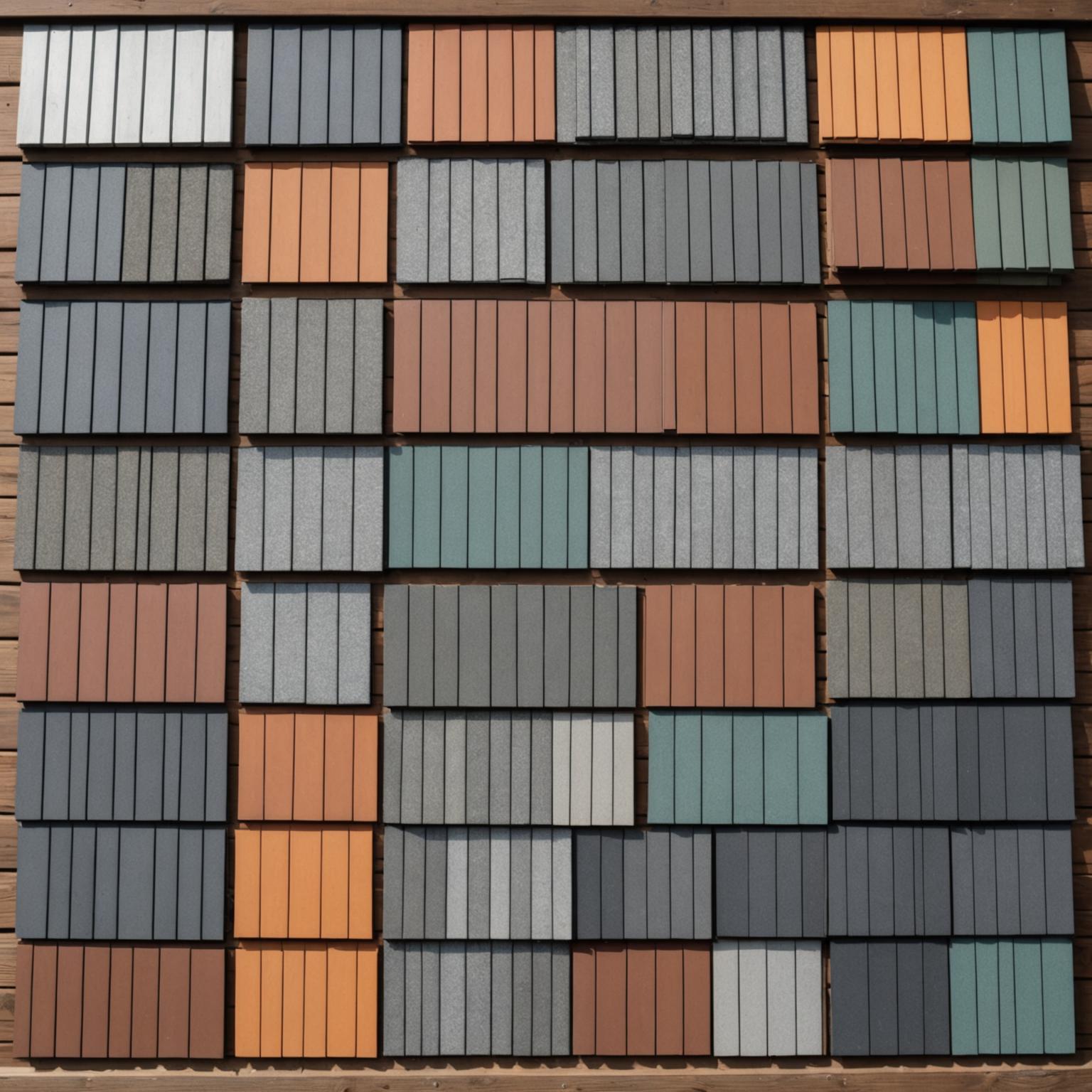 Various roofing materials shown together