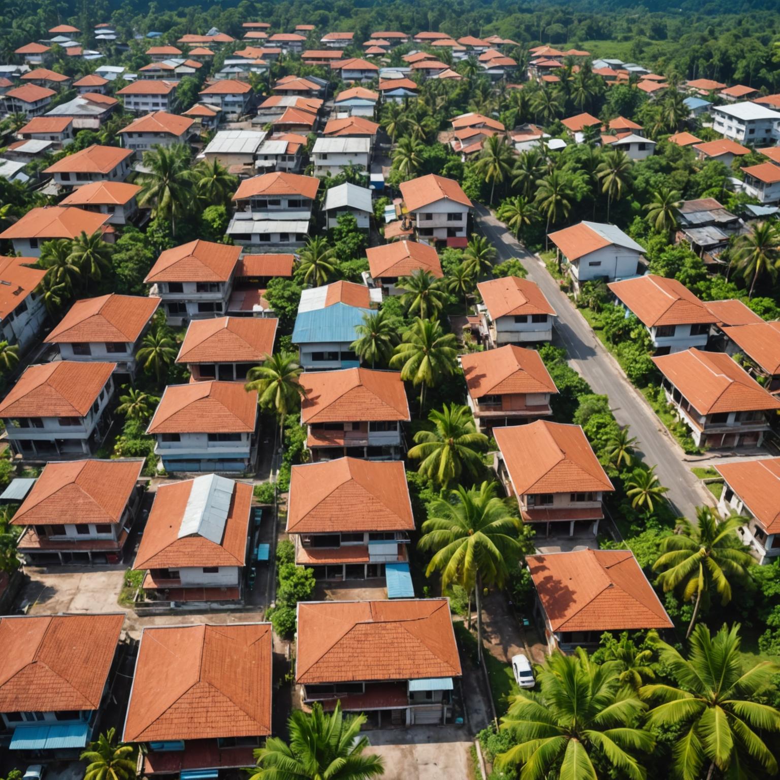 Malaysian neighbourhood rooftops